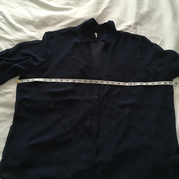 Navy Blue Sheer Button Down 🌊 - Picture 4 of 7